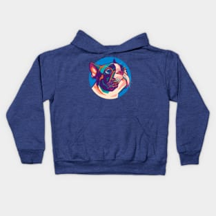 Boston Terrier Dog WPAP Kids Hoodie